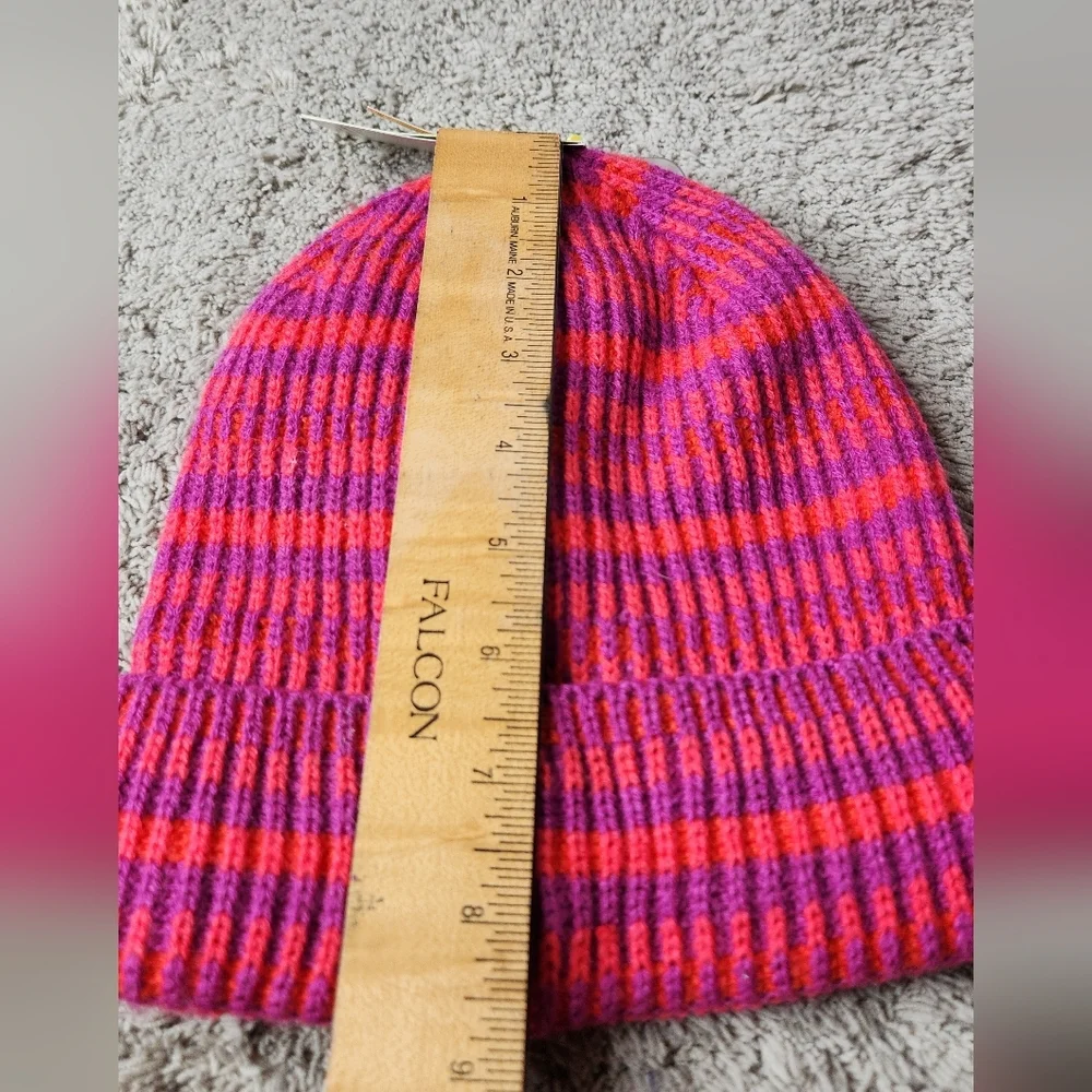 Girls' Plaited Striped Cuff Beanie - All In Motion Pink One Size Fits Most
